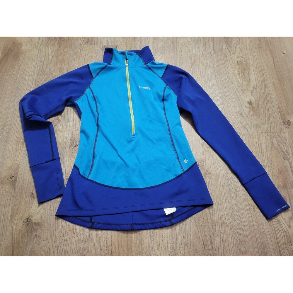 Columbia Women's Titanium Windefend 1/2 Zip Long Sleeve Shirt size Medium blue
